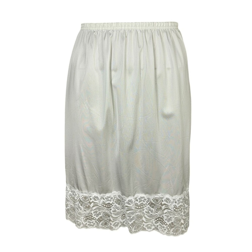 VTG Vanity Fair White 5" Scalloped Lace Trim Half Skirt Dress Slip Small 22" 38